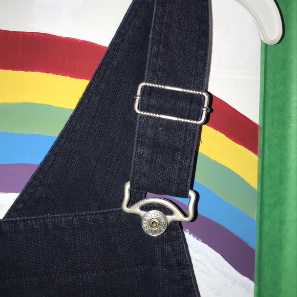 Dark denim oversized overall shorts - Picture 3 of 4